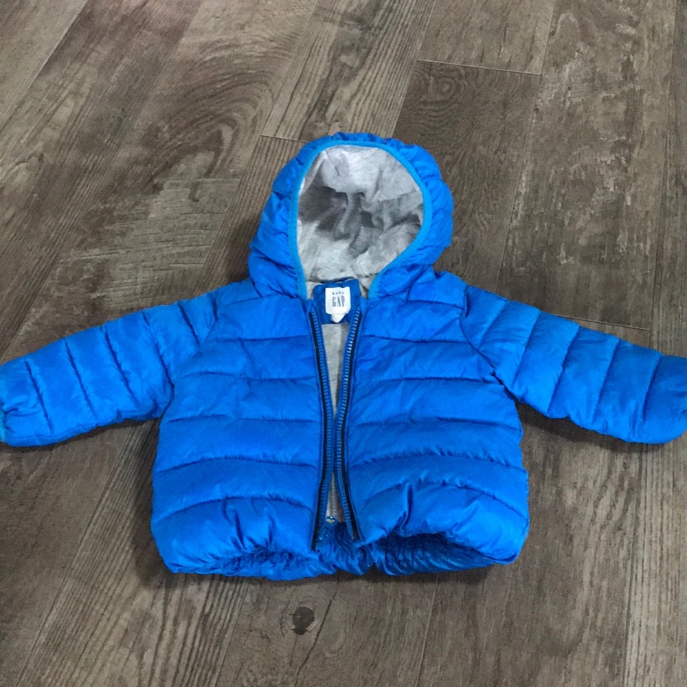 Gap bright blue down puffer jacket